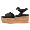 Shoes fit flop | Eloise Cork-Wrap Blk Strap Wedge