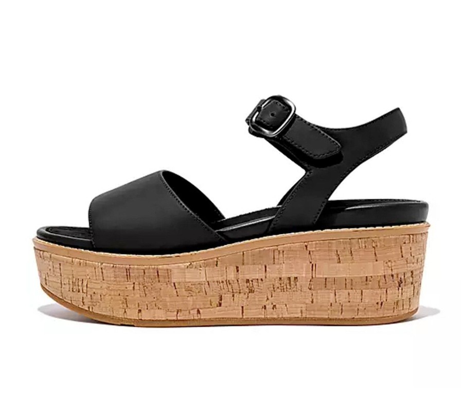 Shoes fit flop | Eloise Cork-Wrap Blk Strap Wedge