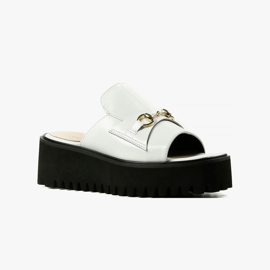 Shoes all black | Link Flatform Sandal White