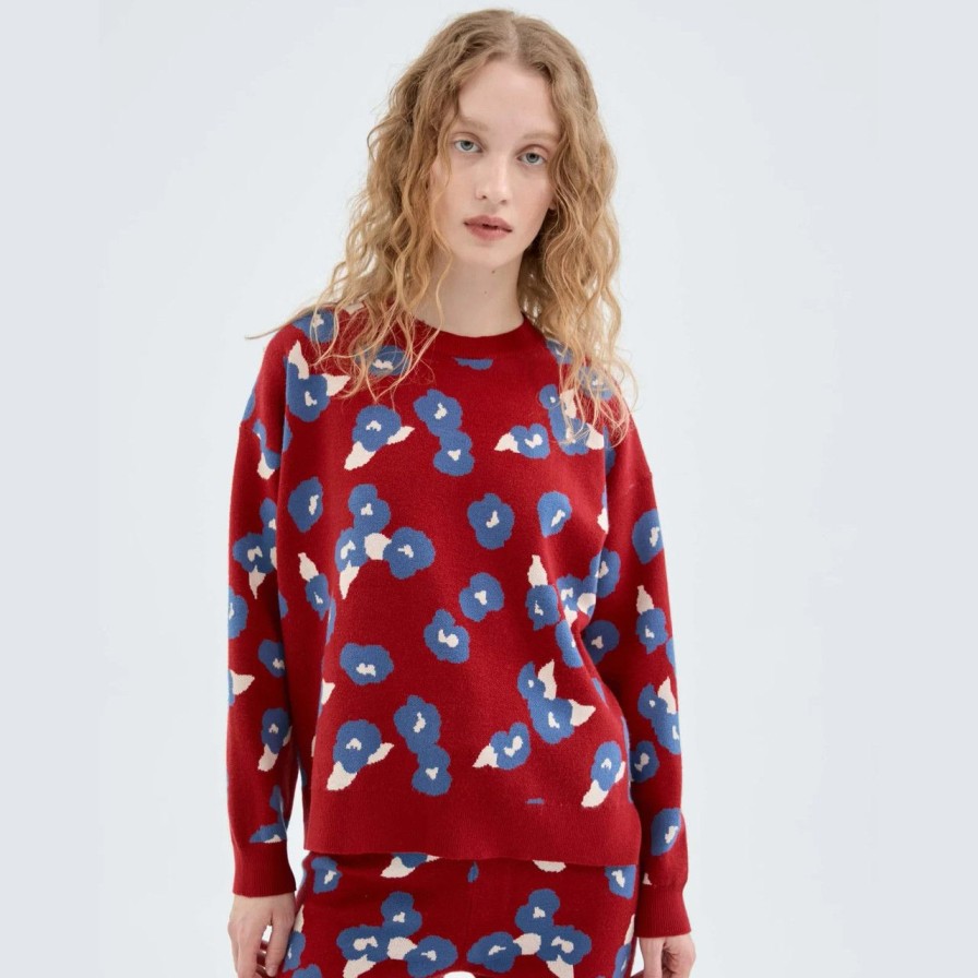 Apparel compania fantastica | Red Floral Sweater