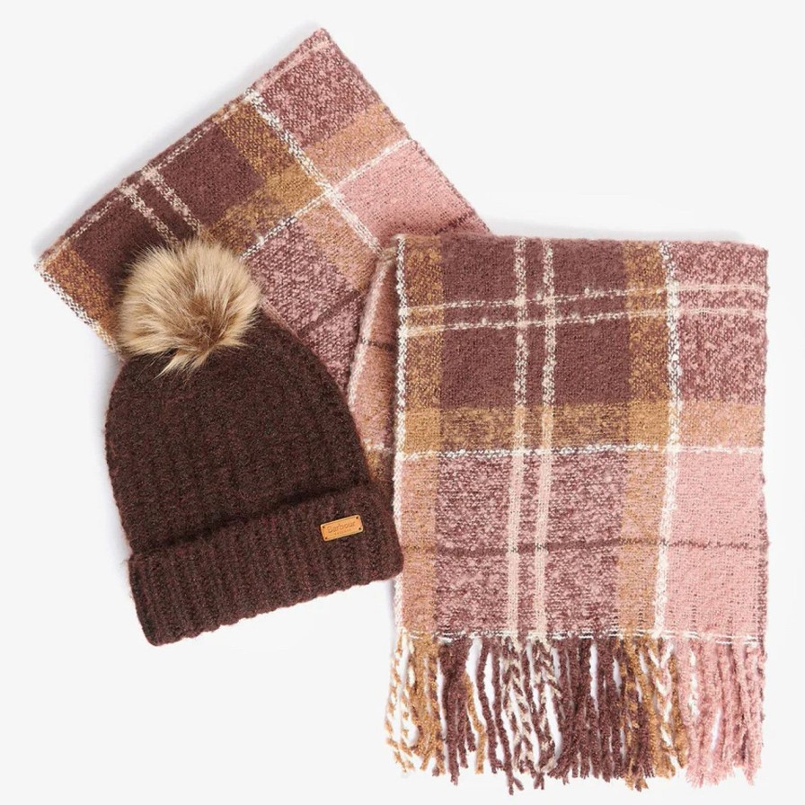 Accessories barbour | Saltburn Beanie & Scarf Set Chocolate