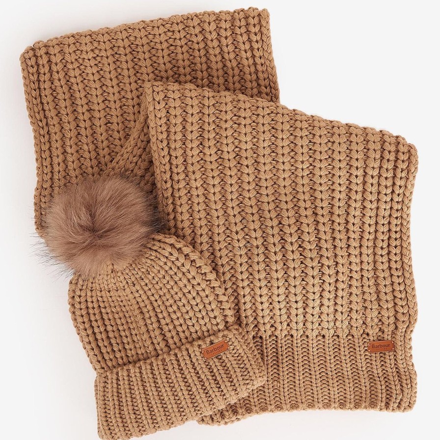 Accessories barbour | Saltburn Beanie & Scarf Set Mink