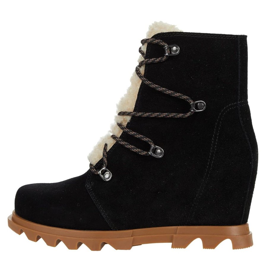 Shoes sorel | Joan Of Arctic Wedge Iii Lace Cozy Black Sea Salt