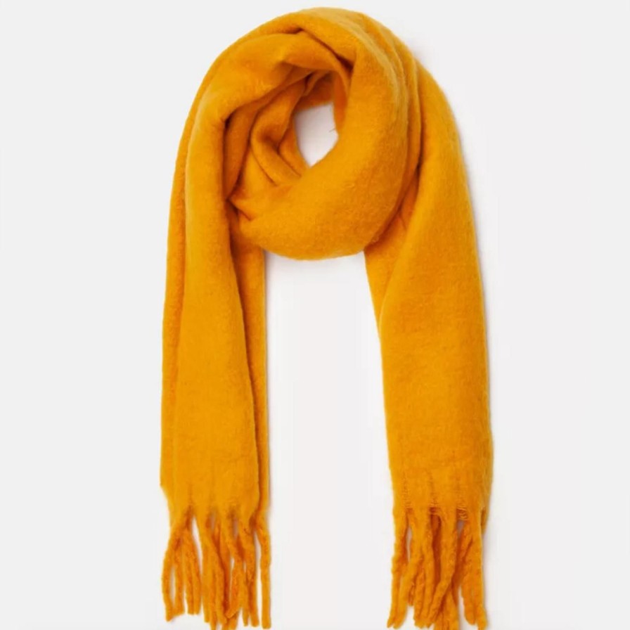 Accessories compania fantastica | Yellow Knit Scarf With Fringe Detail