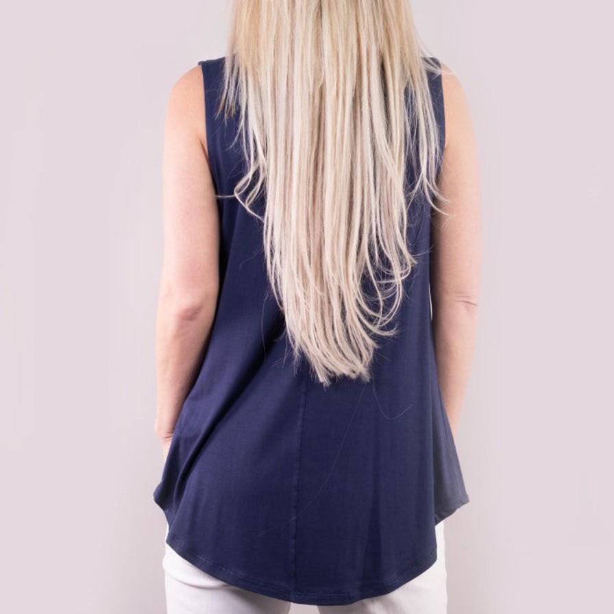 Apparel michael tyler | Navy Slvless Top