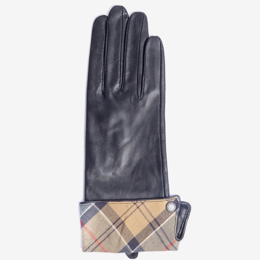 Accessories barbour | Lady Jane Lth Gloves Blk/Tartan