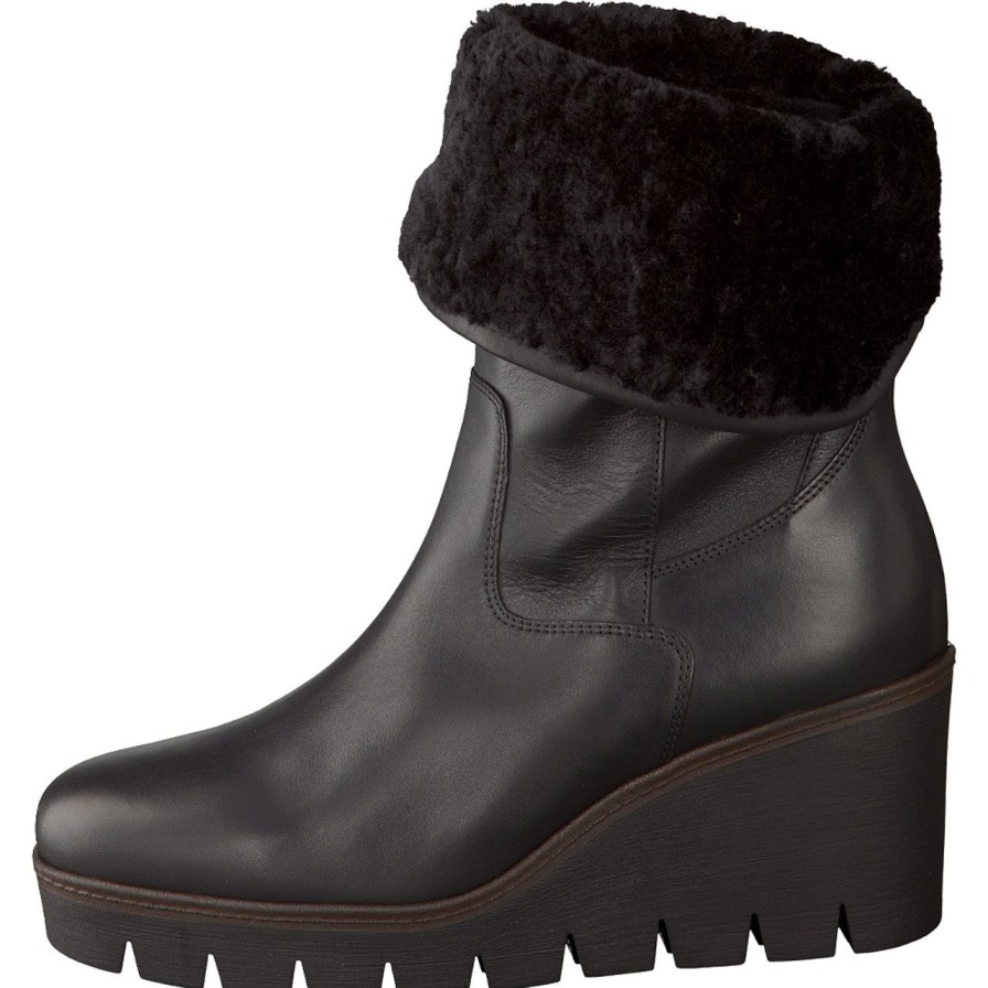 Shoes gabor | Fur Wedge 34.785.27 Black