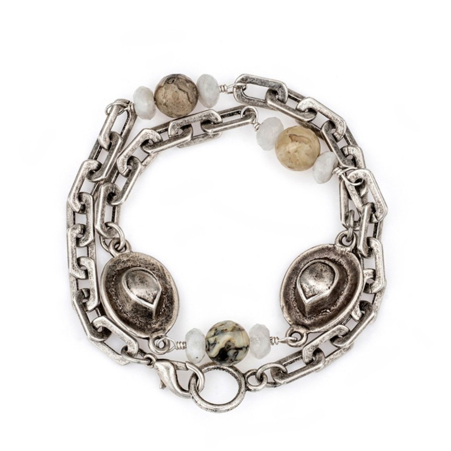 Jewelry french kande | Silver Honfleur Chain W/La Lune Mix & Cowgirl Hats