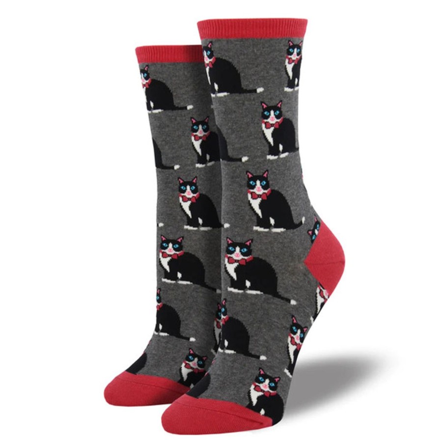 Apparel sock smith | Tuxedo Cats Grey Heather