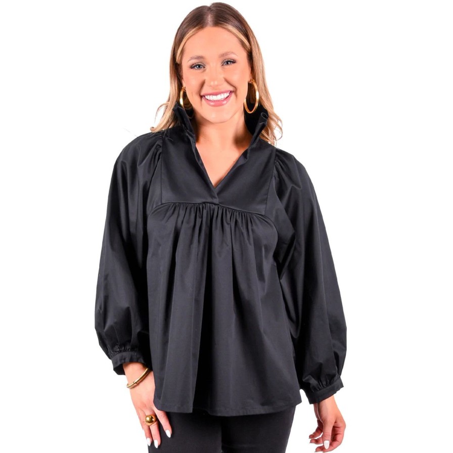 Apparel emily mccarthy | Stella Top Black Poplin