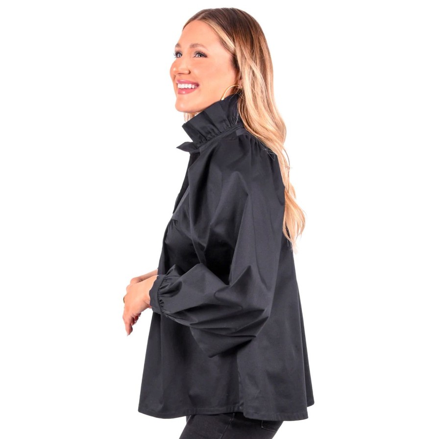 Apparel emily mccarthy | Stella Top Black Poplin