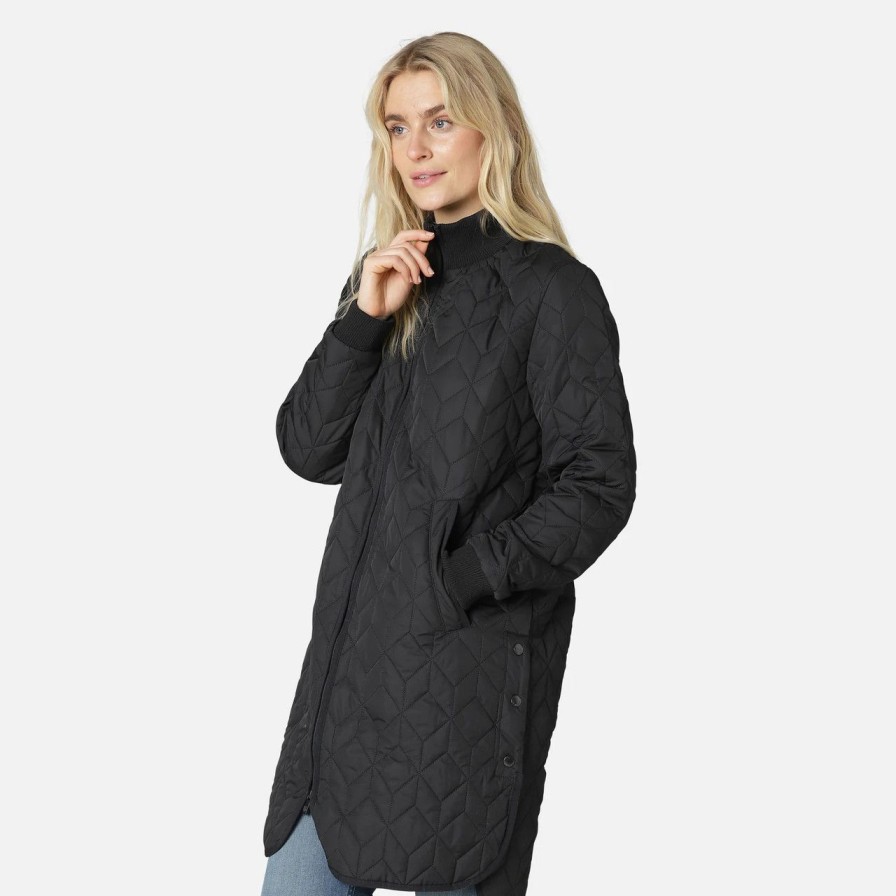 Apparel ilse jacobsen | Art06- Padded Quilt Coat Black