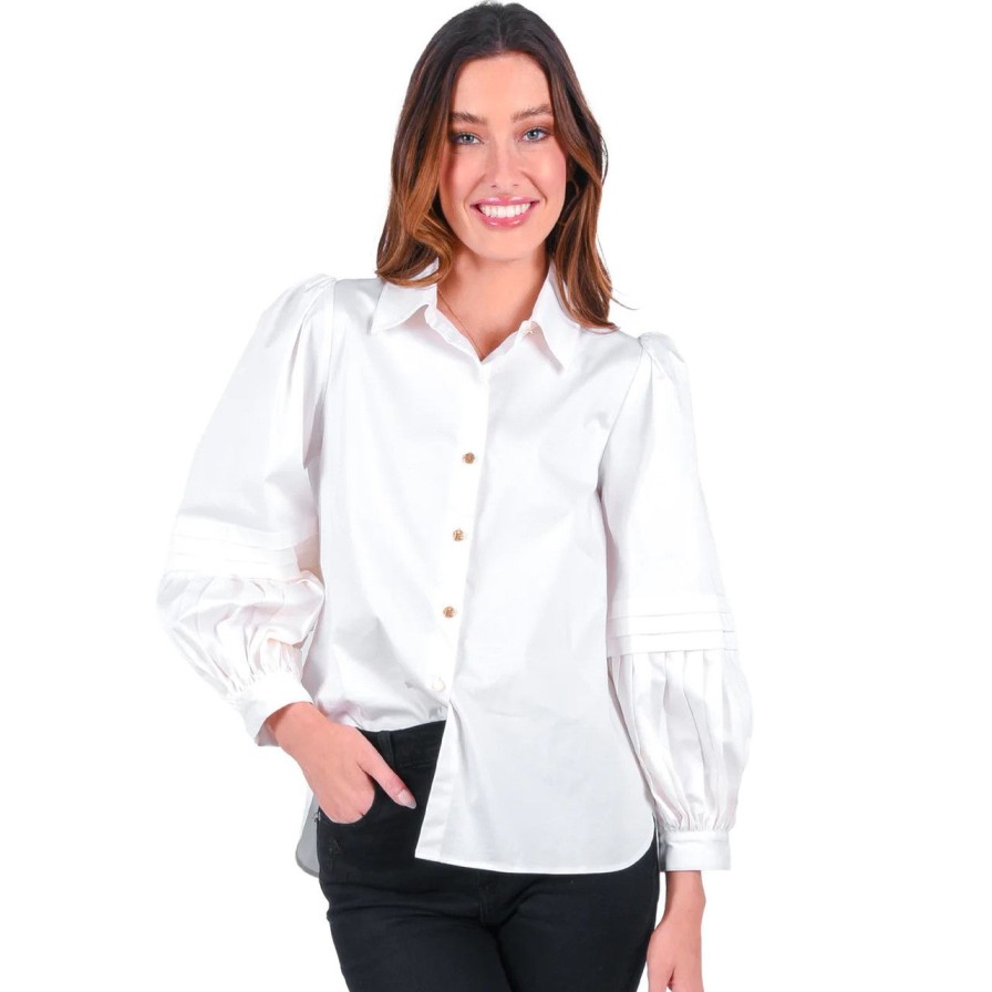 Apparel emily mccarthy | Oxford White Poplin Top