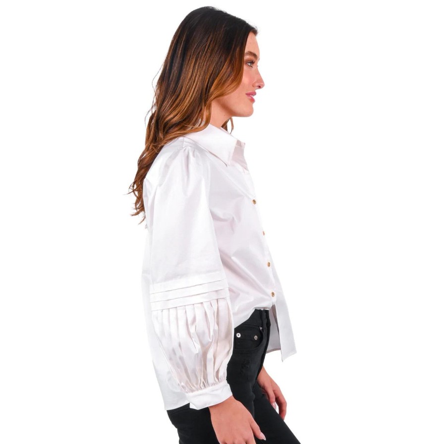 Apparel emily mccarthy | Oxford White Poplin Top