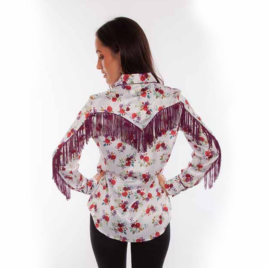 Apparel scully | Hc864 Floral Blouse With Fringe