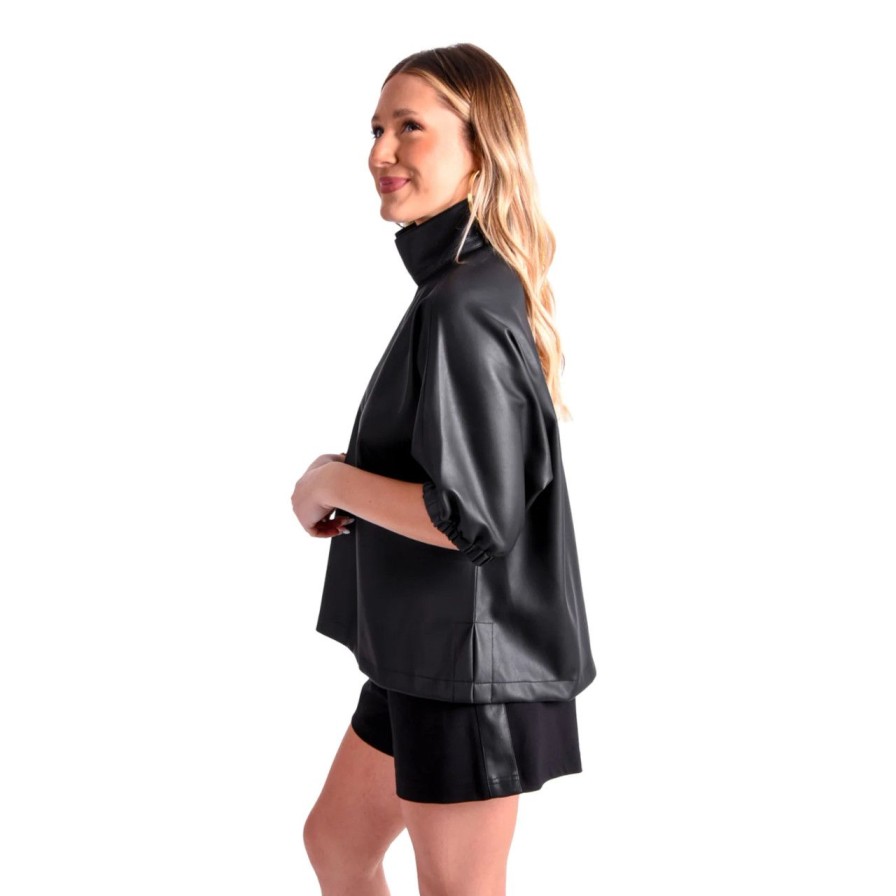 Apparel emily mccarthy | Poppy Top Black Vegan Leather