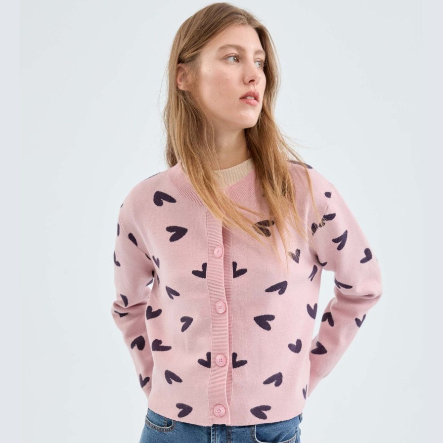 Apparel compania fantastica | Pink Heart Cardigan