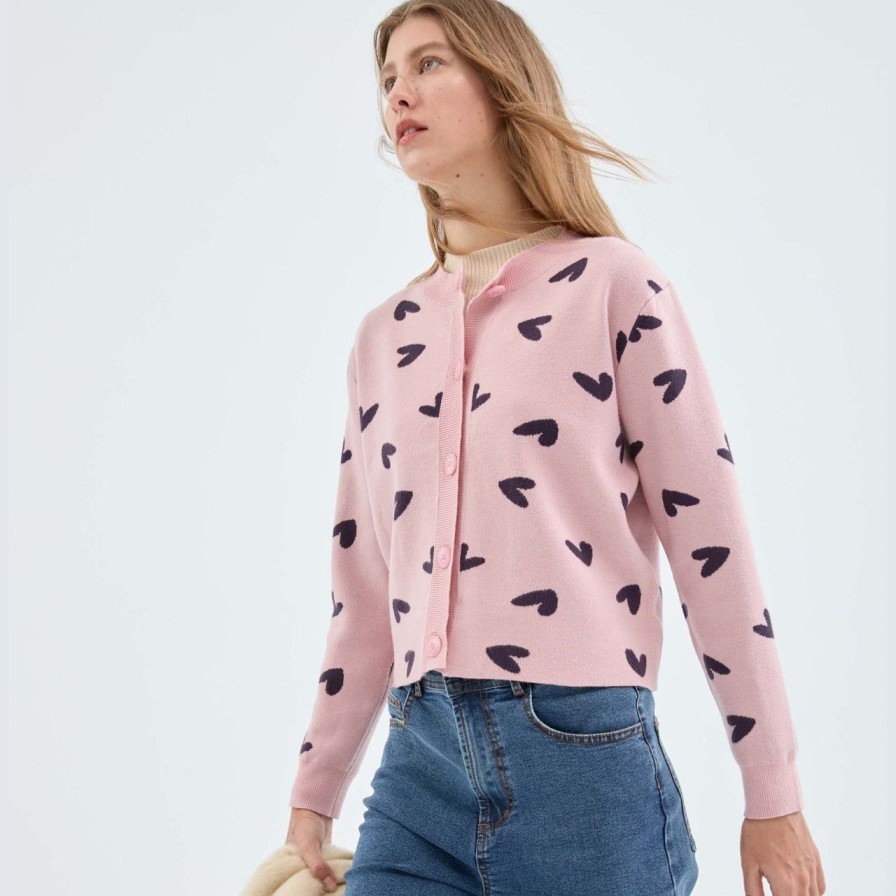 Apparel compania fantastica | Pink Heart Cardigan