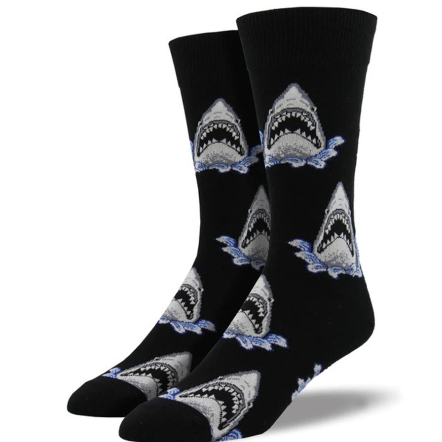 Apparel sock smith | Shark Attack Black